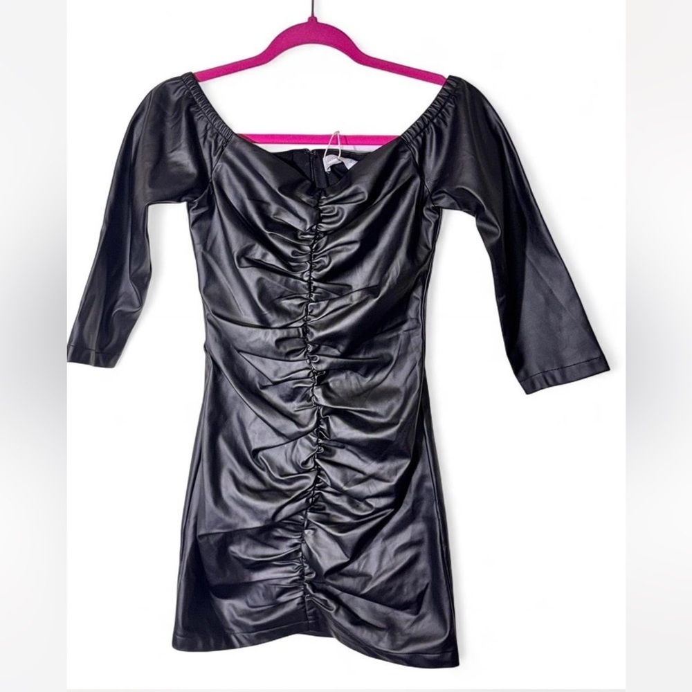 Lucy Paris Black Faux Leather Dress